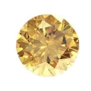   round Natural Fancy yellow solitaire Loose Diamond 