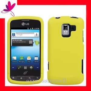 Premium Rubber YELLOW Snap On Hard Case Cover Straight Talk NET 10 LG 