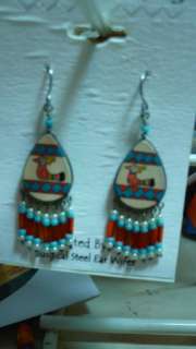 Hand painted southwest earrings regalia reproductions  