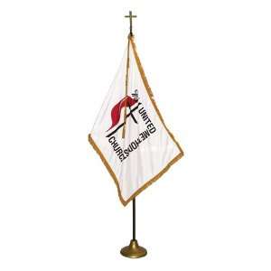  Indoor 4ft x 6ft United Methodist Flag and Oak Flagpole 