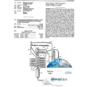 NEW Patent CD for APPARATUS FOR DEFROSTING COOLING UNITS OF ABSORPTION 