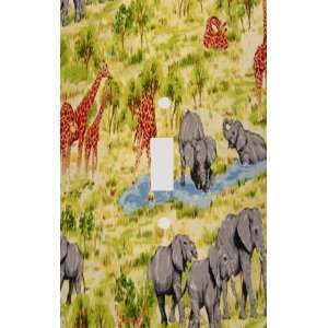  Elephants and Giraffes Decorative Switchplate Cover