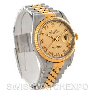 Rolex Datejust Steel and 18k yellow gold Champagne Roman Dial watch 