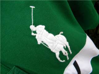 New $125 RALPH LAUREN Italy Big Pony Custom Fit Green Polo Rugby Mens 