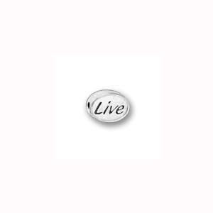  Charm Factory Pewter Live Mini Message Bead: Arts, Crafts 