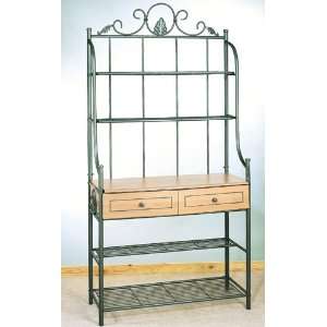   36 x 14 x 73 Pewter Bakers Rack w/Wooden Drawers, RTA