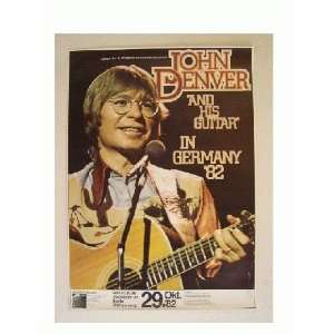  John Denver Poster With His Guitar 1982 Berlin Concert 