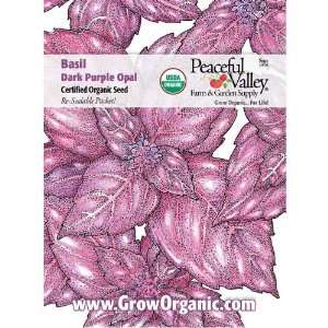  Organic Basil Seed Pack, Dark Purple Opal Patio, Lawn 