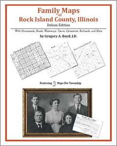 Family Maps Rock Island County Illinois Genealogy Plat  