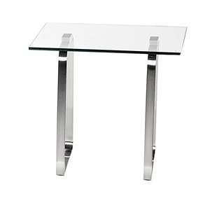  Bellini Modern DM 6360 Marie End Table, Brushed Stainless 