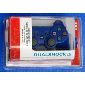  Blue DoubleShock III Wireless Bluetooth Sony PS3 Game 