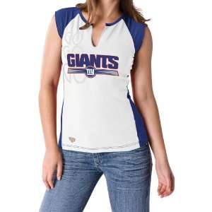   York Giants Womens Two Toned Split Neck T Shirt