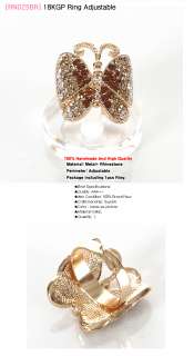 RN025BR/Swarovski Crystal Butterfly 18KGP Ring Freesize  