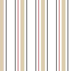  Stripes Beige, Red and Black on White Wallpaper in Kitchen 