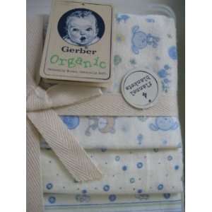  Gerber Organic Pack of 4 Flannel Blankets Baby