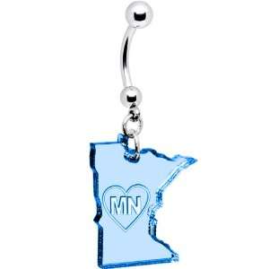  Light Blue State of Minnesota Belly Ring Jewelry
