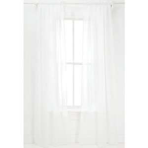  Pom Pom White Voile Curtain Panel Pair