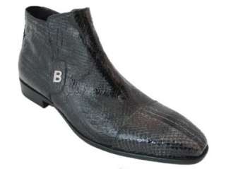  Bagatto Mens Dressy Python Print Italian Boot 3280 Black Shoes