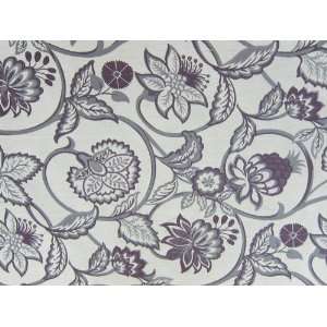  56 Wide Bryant Purple Embroidered Linen Blend Fabric by 