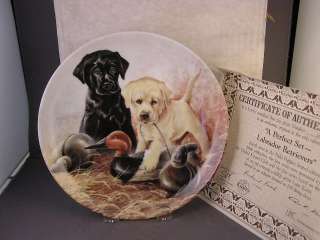 KNOWLES A PERFECT SET LABRADOR RETRIEVERS PLATE  