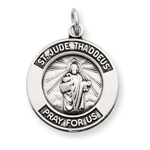  Sterling Silver Saint Jude Thaddeus Medal Pendant 