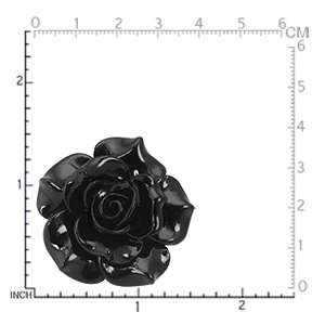 38MM HUGE Black Stainless Steel ROSE/FLOWER Ring(RN2075288.0001)