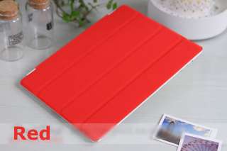 Red Magnetic Leather Smart Case Cover for Apple iPad 2  