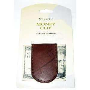    MAGNETIC LEATHER MONEY CLIP THIN BROWN MSRP $24.99