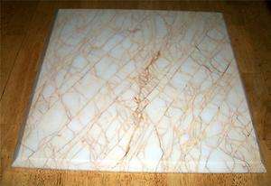 WHITE MARBLE TABLE TOP 18 X 18 BISTRO PATIO COFFEE PLANT GOLDEN SPIDER 