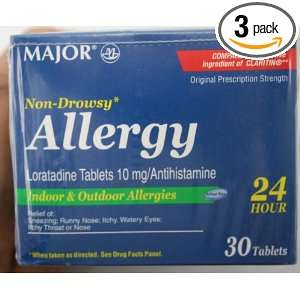  Loratadine 10mg Anthistamine Major Allergy Tablets 3 Boxes 