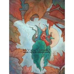  Autumn Leaves Faery by Vicki Visconti Tilley 8x10 