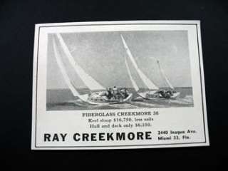 Ray Creekmore Fiberglass Sailboat Yacht Miami FL ad  