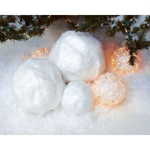  Pottery Barn Decorative Christmas Snowballs, Set of 3, 3 