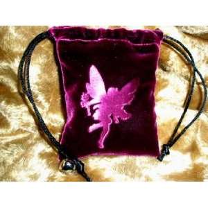    Velvet Embossed Pixie Fairy Sprite Treasure Bag