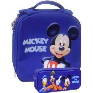 Cute Mickey Mouse Blue Lunch Box Matching Pencil Case 