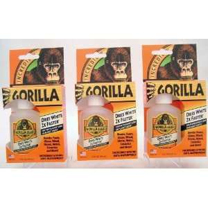 Gorilla Glue Dries White 2x Faster Cure 2oz Bottle 3 Pack FREE 