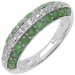  00 ct. t.w. Emerald and White Topaz Ring in Sterling Silver Jewelry