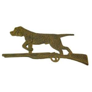  Cast Iron Hunting Dog On Rifle Plaque Rust: Everything 
