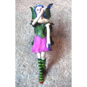  Fairy   Metal Wing Fairy Hanging Ornament with Green Wings 
