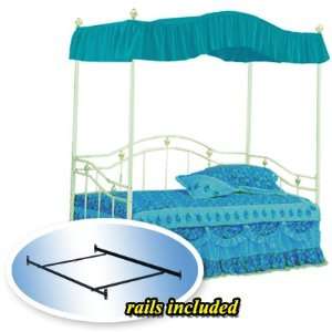  Turquoise Solid Canopy Set White Metal Twin Day Bed Day Bed 