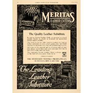  1920 Ad Fabric Textile Product New York Meritas Leather 