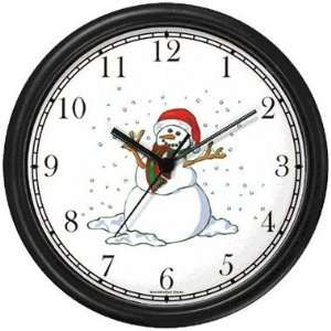  Snowman or Snow man with Scarf Christmas Theme Wall Clock 