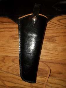 Black Leather Gun Belt & Holster Made In Mexico  