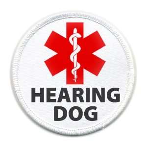  HEARING DOG Medical Alert Symbol 4 inch Sew on Patch 