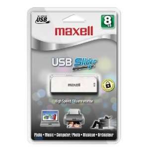  Maxell 8GB Slider USB 2.0 Flash Drive   White: Software