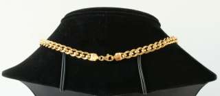  Classic 14 KT Yellow Gold Chain Link 16  Choker Necklace Italy