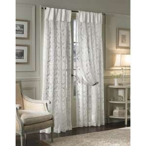 Traditional Damask Lace Inverted Pleat Curtain Panel:  Home 