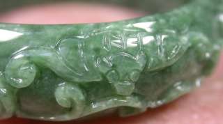 Green 100% Natural A JADE Jadeite Dragon Bangle Bracelet 52mm 332449 