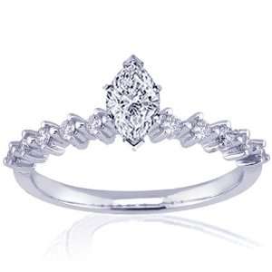  1.20 Ct Marquise Cut Diamond Engagement Ring Prong 14K CUT 