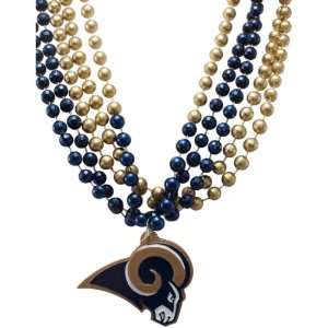  NFL St Louis Rams Team Medallion and Mardi Gras Bead Set 